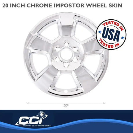IWCIMP490X Coast2Coast WS Silverado Tahoe Chrome 20" 5 Spoke wheel, sleek and stylish, Coast2Coast design, modern, sophisticated, 20-inch size, 5-spoke pattern, chrome finish, for RV, automotive, powersports, off-road, marine, exterior, truck accessories, interior, truck bed, rv parts, Wheel and Tire Accessories, AVADA - Best Sellers, Must Haves