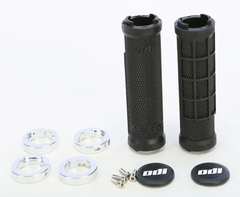 J32RFB-S Atv Ruffian Half Waffle Grip Black/Silver - Lock-on Grips