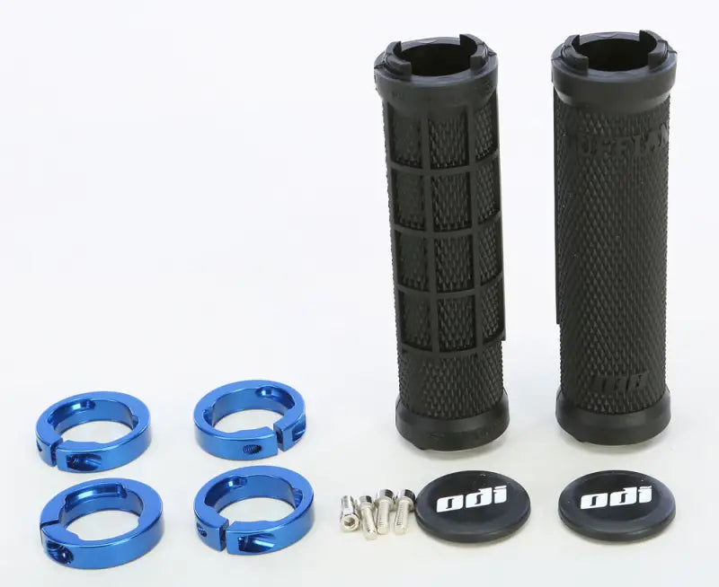 J32RFB-U Atv Ruffian Half Waffle Grip Black/Blue - Lock-on Grips
