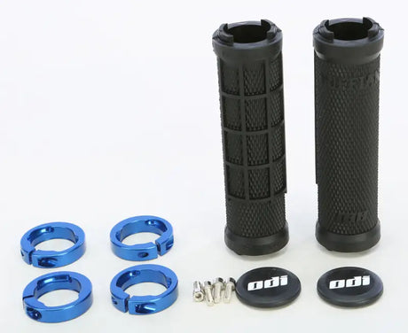 J32RFB-U Atv Ruffian Half Waffle Grip Black/Blue - Lock-on Grips
