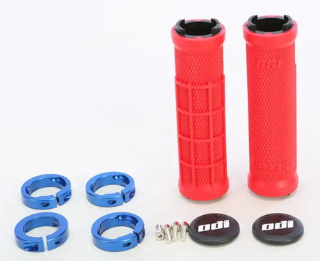 J32RFBR-U Ruffian Half Waffle Clamp Red/Blue - Lock-on Grips