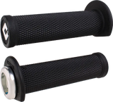 J33RFB-S Atv/Pwc Ruffian Lockon Grip 125mm Black/Silver - Half Waffle Lock-on Grips