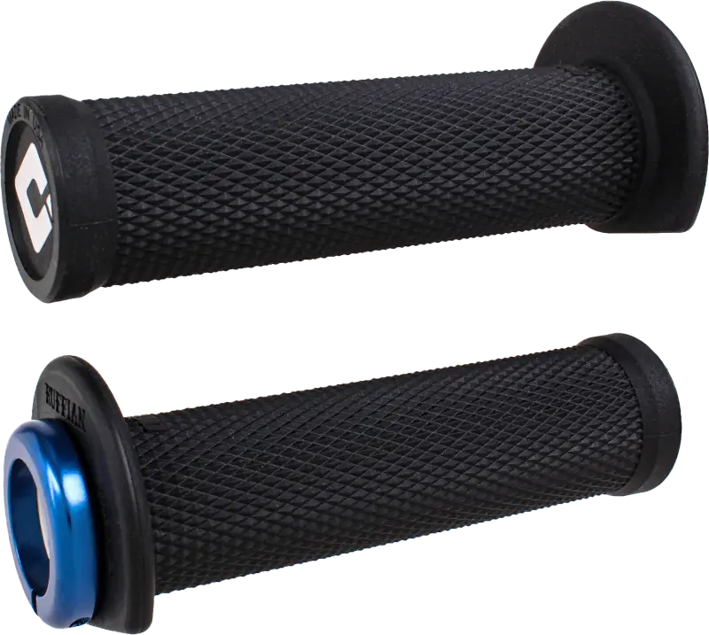 J33RFB-U Atv/Pwc Ruffian Lockon Grip 125mm Black/Blue - Half Waffle Lock-on Grips