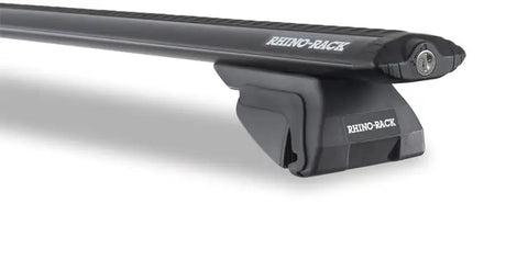 Black roof rack on JA2263 Rhino Rack HD Trkmnt Silver 2 Bar Roofrck for cars
