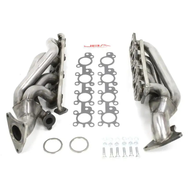 Silver JBA cat4ward header with gaskets and hardware for Toyota 4.6L V8 409SS raw materials