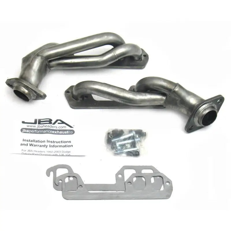 Exhaust headers with gaskets and hardware for improved exhaust flow, raw 409SS Cat4Ward header
