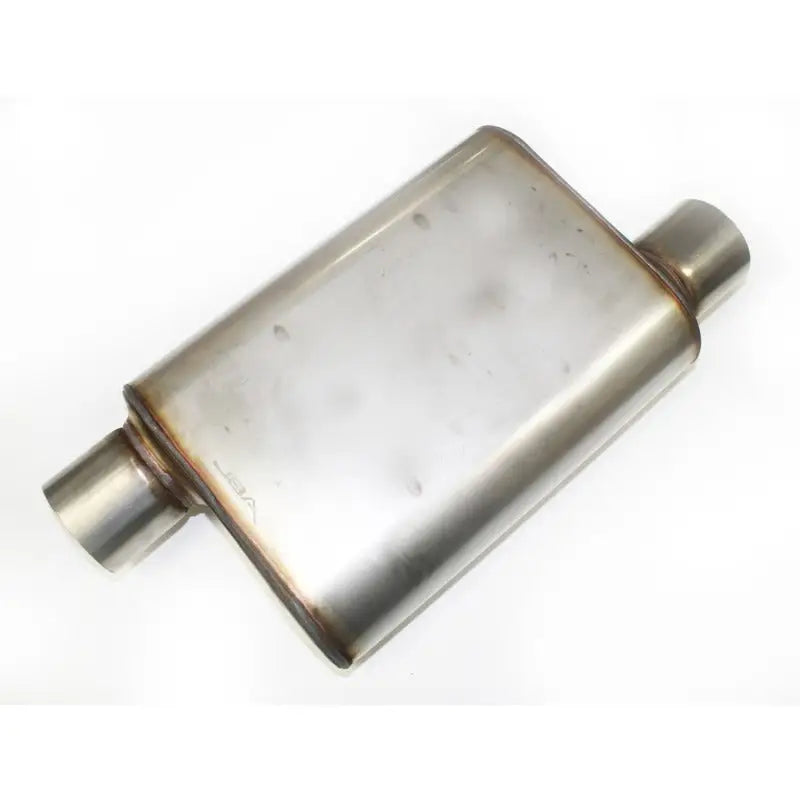 Rectangular stainless steel muffler in JBA Universal Chambered Style for easy fitting