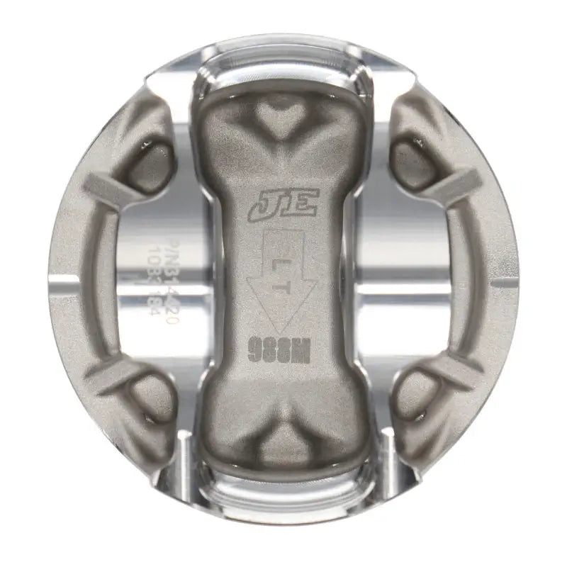 Shiny metal piston from JE Pistons for Ford Coyote Gen 3 engine set of 8