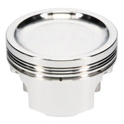 Shiny silver Nissan KA24DE piston from JE Pistons KA24DE piston kit set of 4