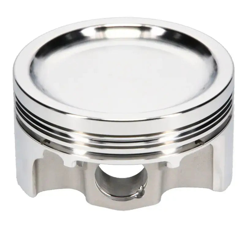 Shiny silver Nissan KA24DE piston from JE Pistons KA24DE piston kit set of 4