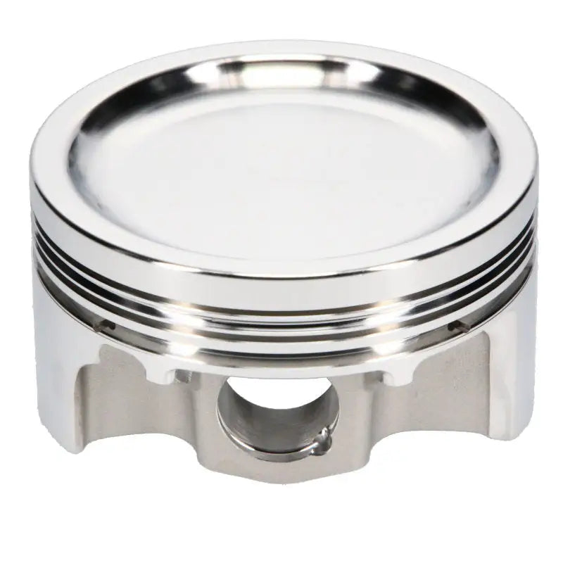 Shiny silver Nissan KA24DE piston from JE Pistons KA24DE piston kit set of 4