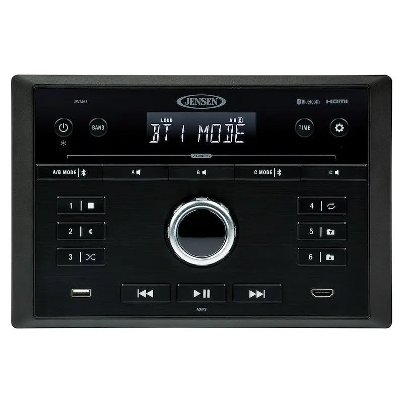Jensen JWM65 3-Zone Bluetooth RV Wall Stereo with HDMI