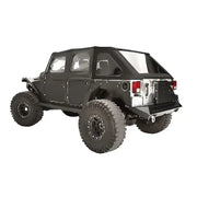 Shopify product JK1001-1 Fab Fours 07-16 Jp Jk Rear Fender installed on Jeep Wrangler showing rugged and stylish design.
