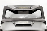 Fab Fours JK3022-1 Vicowl Inst 20 installed on a Jeep Wrangler JK (2007-2016), showcasing a sleek, durable visor with integrated LED light bar for enhanced appearance and protection.