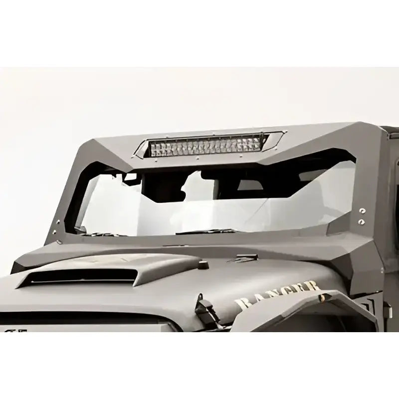JK3022-1 Fab Fours Vicowl Inst 20 installed on 2007-2016 Jeep Wrangler JK, enhancing appearance with sleek, durable visor providing exceptional functionality and added protection.