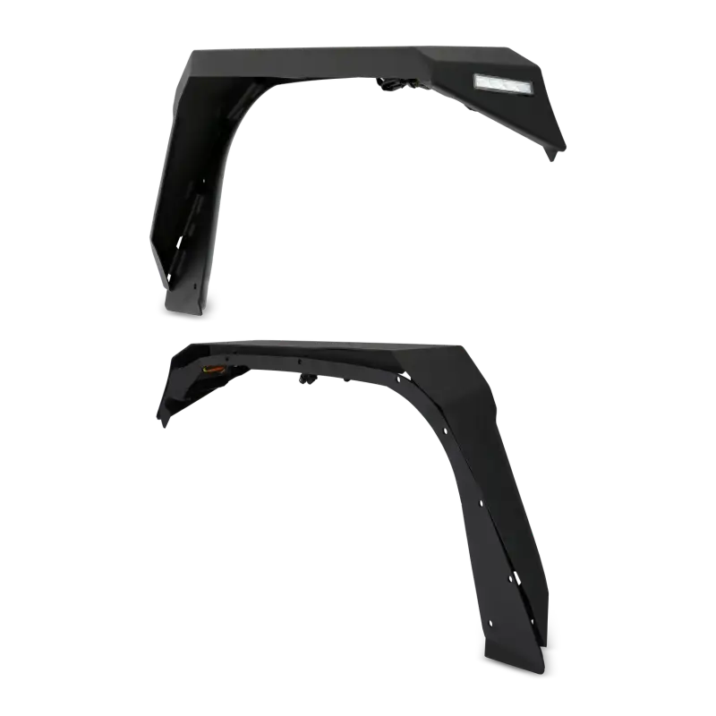JL-6102 Body Armor Fender Flare; Front; Metal; Black;