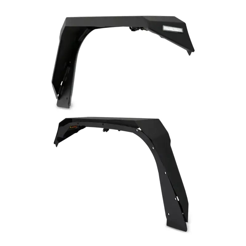 JL-6102 Body Armor Fender Flare; Front; Metal; Black;