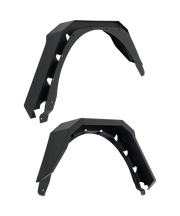 JL-6103 Body Armor Fender Flare; Rear; Metal; Black;
