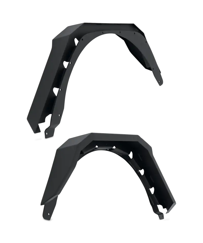 JL-6103 Body Armor Fender Flare; Rear; Metal; Black;
