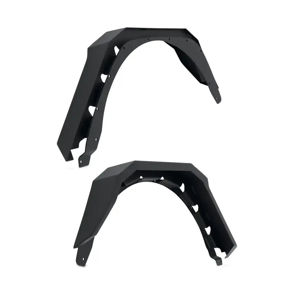 JL-6103 Body Armor Fender Flare; Rear; Metal; Black;