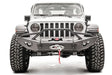 JL18-B4652-1 Fab Fours Lifestyle Winch Bumper with Guard installed on a rugged off-road vehicle’s front.