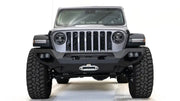 JL18-X4652-1 Fab Fours JL & JT Matrix Pre-Runner installed on a Jeep, showcasing rugged design and enhanced front-end protection.