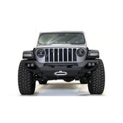 JL18-X4652-1 Fab Fours JL & JT Matrix Pre-Runner installed on a Jeep, showcasing rugged design and enhanced front-end protection.