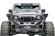JL3020-1 Fab Fours 18 Jp Jl Vicowl installed on a Jeep Wrangler JL, showcasing enhanced protection, rugged design, and improved style.