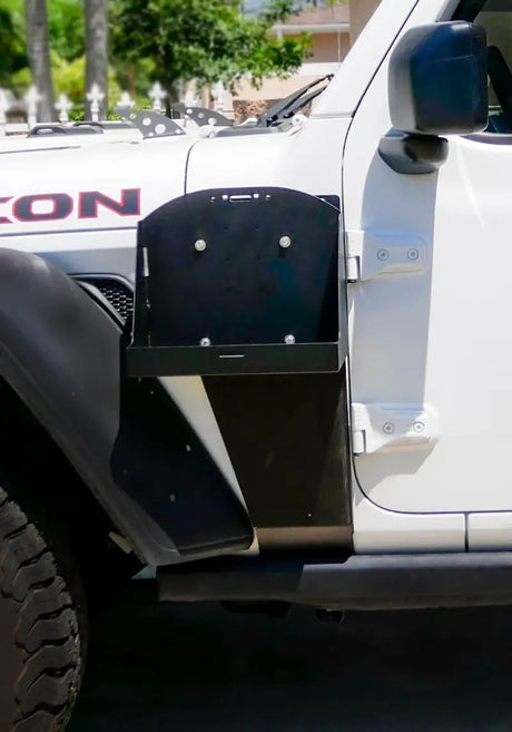 White Jeep with black side table for Mor Ryde Jerry Can Mount JP54-063