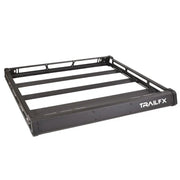 Black metal roof rack on JRB001T Trailfx Alum Basket Rack Hardtop Jl/Jt vehicle