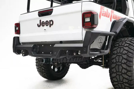 Fab Fours JT20-Y1950-1 Gladiator Rear Bumper on Jeep, providing superior protection and rugged off-road durability.