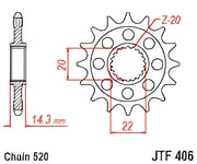 JTF406.16 Front Cs Sprocket Steel 16t 520 Bmw - Countershaft