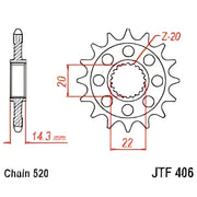 JTF406.16 Front Cs Sprocket Steel 16t 520 Bmw - Countershaft