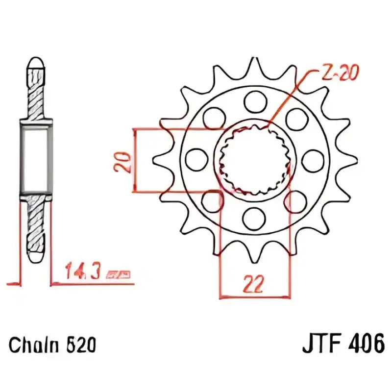 JTF406.16 Front Cs Sprocket Steel 16t 520 Bmw - Countershaft