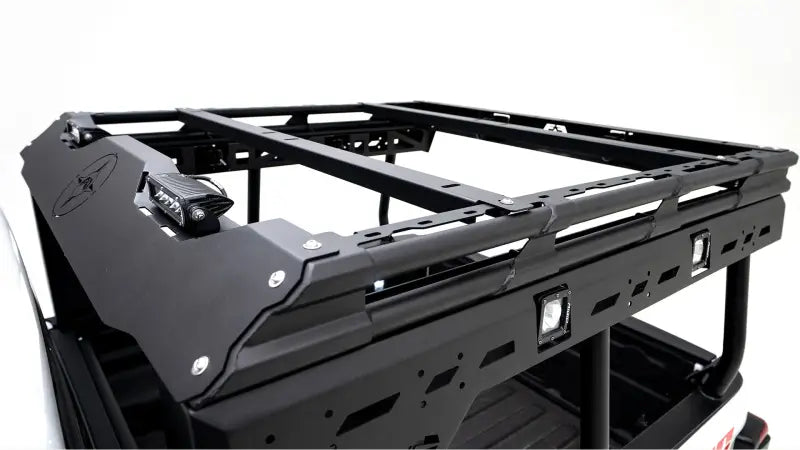 JTOR-01-1 Fab Fours Gladiator Overland Rack - Durable, ample storage, sleek design, custom fit for Jeep Gladiator, enhances off-road utility with mounting options for additional accessories.