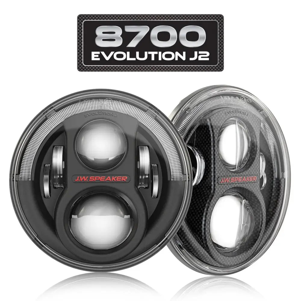 JW Speaker No Anti-Flicker Harness Required Headlight Assembly 0554563 - Black 8700-Evoj2-12V Ece Lht Set