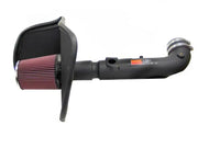 Black K&N air intake with red filter for Toyota Tundra V8 performance upgrade