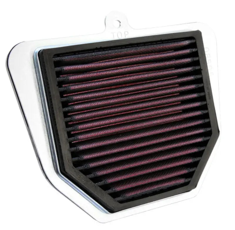 Red and black K&N replacement air filter for Yamaha FZ1/FZ8 motorcycle