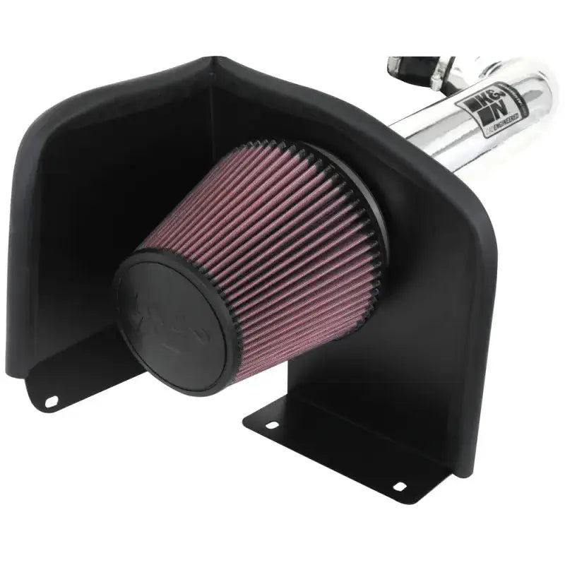 Black air intake system with pink filter for high flow performance kit on K&N Yukon/Sierra