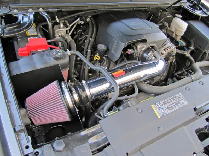 Car engine with aftermarket air intake from K&N High Flow Performance Kit for Yukon/Sierra