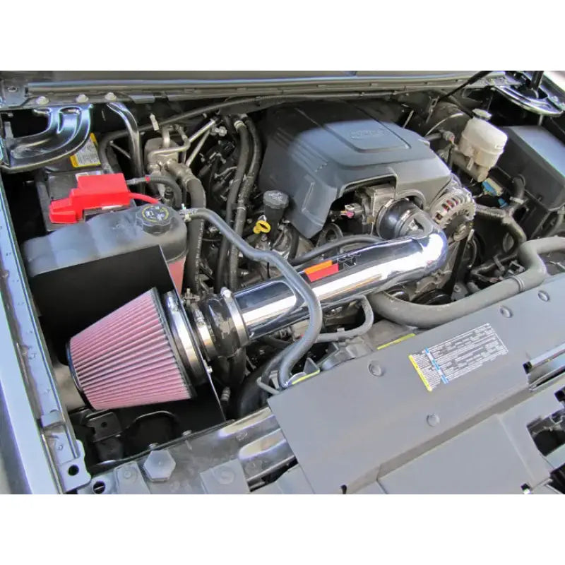 Car engine with aftermarket air intake from K&N High Flow Performance Kit for Yukon/Sierra