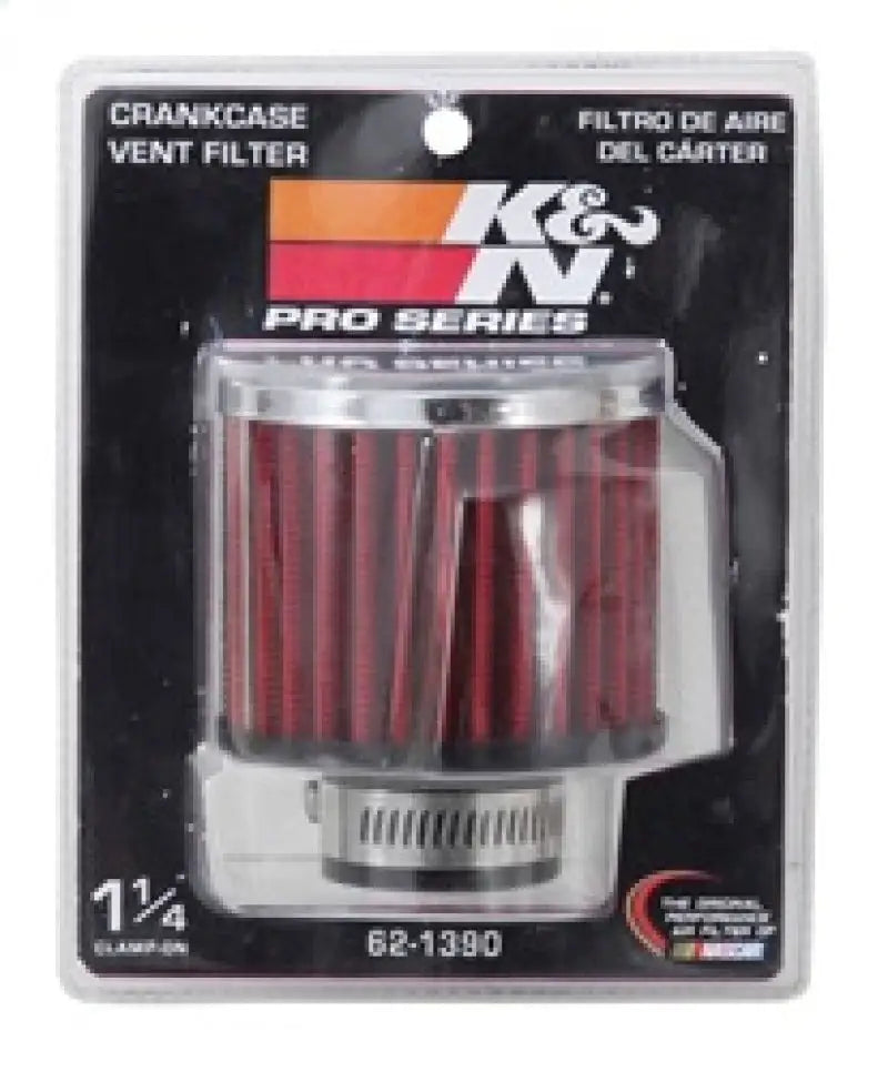 K&N 1.25in Flange ID x 3in OD 2.5in H Rubber Base Crankcase Vent Filter - Truck & Automotive