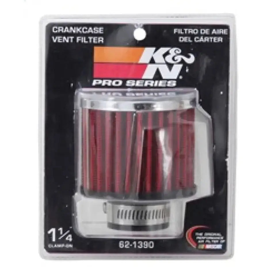 K&N 1.25in Flange ID x 3in OD 2.5in H Rubber Base Crankcase Vent Filter - Truck & Automotive