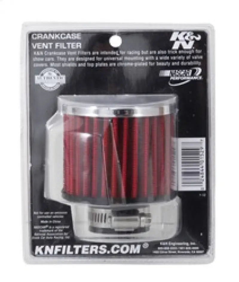 K&N 1.25in Flange ID x 3in OD 2.5in H Rubber Base Crankcase Vent Filter - Truck & Automotive