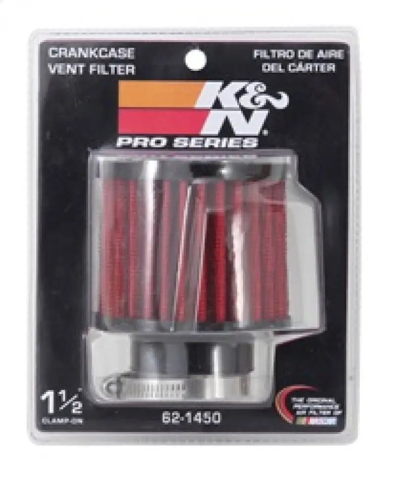 K&N 1.5in Flange ID x 3in OD 2.5in H Rubber Base Crankcase Vent Filter - Truck & Automotive