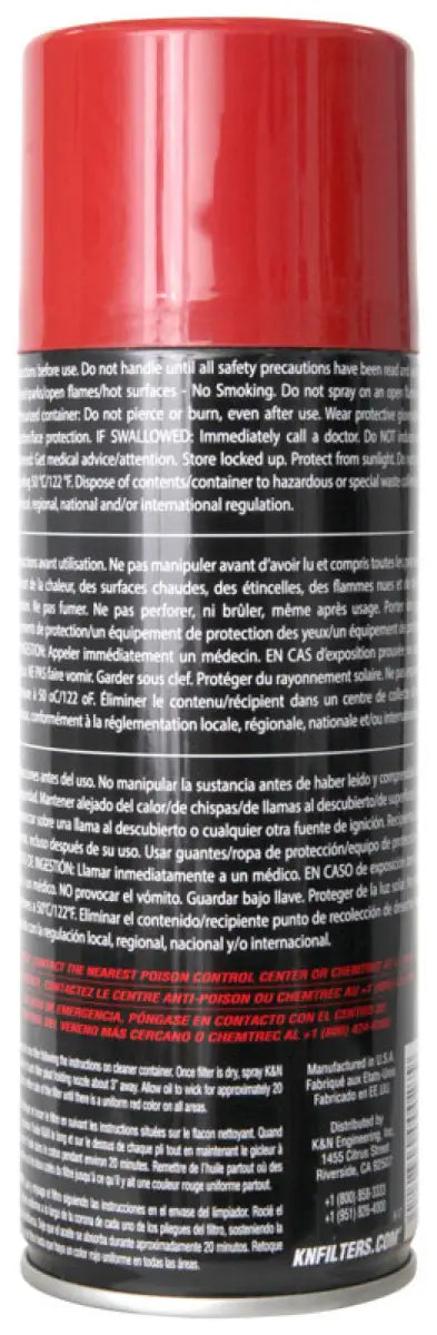 K&N 12.25 oz. Aerosol Air Filter Oil - Truck & Automotive