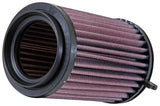 Red and black cylindrical K&N air filter for Ducati 8033cc replacement drop in airflow