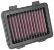 K&N high-flow replacement air filter for 17-19 KTM 125 Duke, KTM 250 Duke, KTM 390 Duke motorcycles, designed for optimal performance and engine protection.