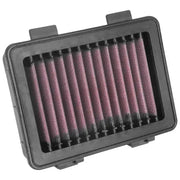 K&N high-flow replacement air filter for 17-19 KTM 125 Duke, KTM 250 Duke, KTM 390 Duke motorcycles, designed for optimal performance and engine protection.