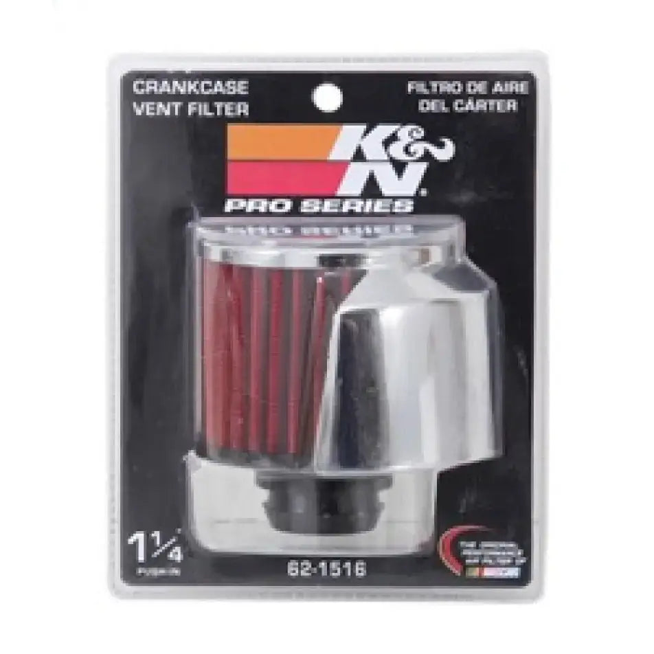 K&N 1in Flange L x 3in OD 2.5in Height Clamp On Crankcase Vent Filter